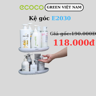 Kệ Góc Nhà Tắm ECOCO E2030 Chính Hãng - Chất Liệu Nhựa ABS Cao Cấp, Siêu Bền Miếng Dán Tường Chắc Chắn Vô Cùng Tiện Lợi