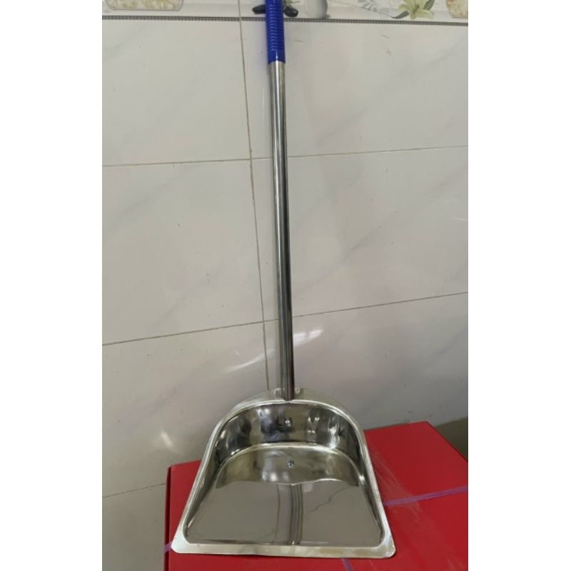ki hốt rác inox 304, đồ xúc rác, ky hót rác, gầu xúc rác cán dài 40cm, 70cm dày dặn, chắc chắn, khôn