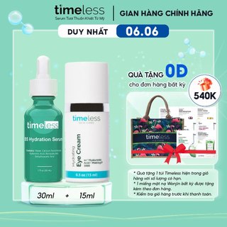 Combo Serum Timeless B5 30ml Làm Dịu Cấp Ẩm & Kem Dưỡng Da Mắt Timeless Hydrating Eye Cream 15ml