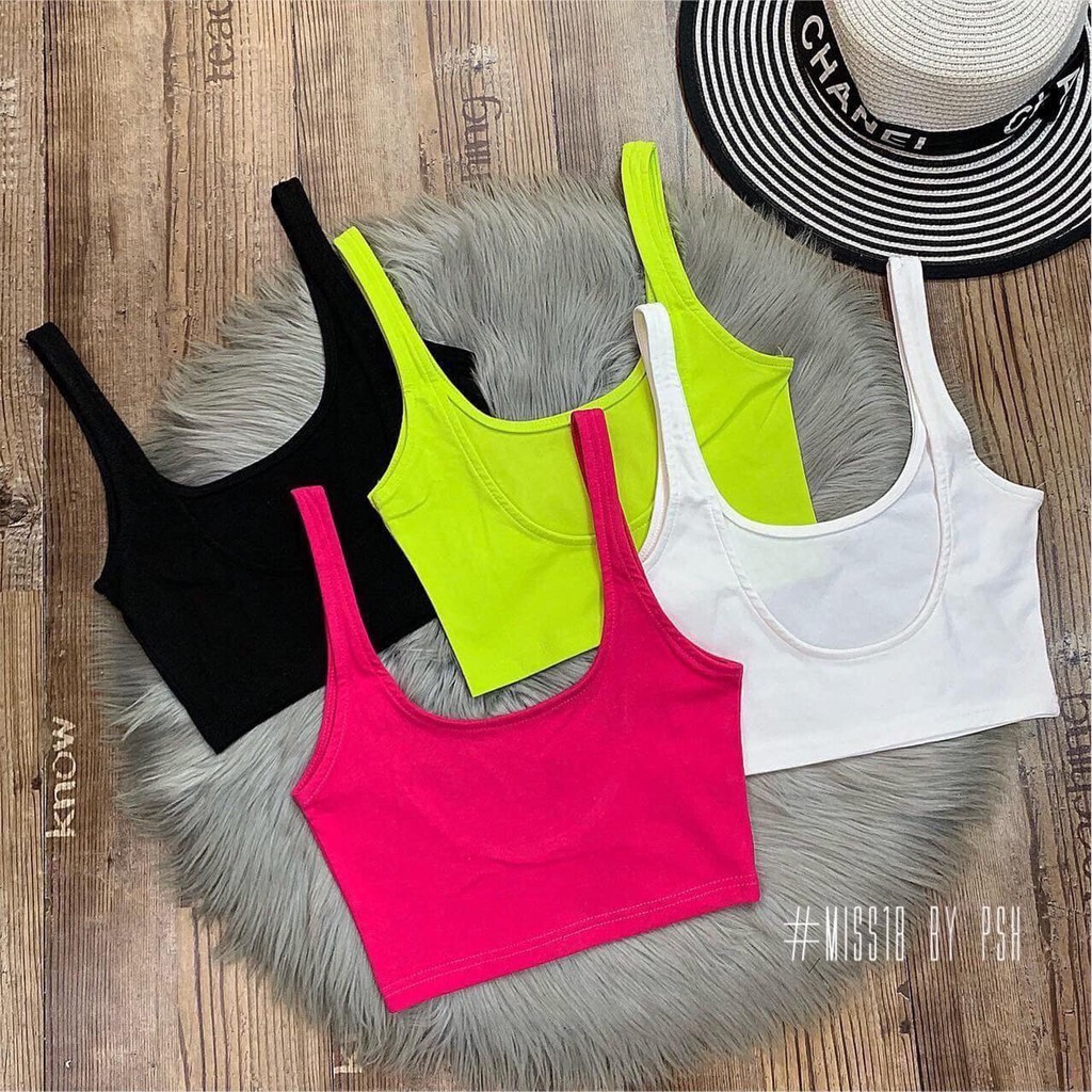 Áo 2 dây croptop hở lưng cổ u sâu sau lưng bozii mềm