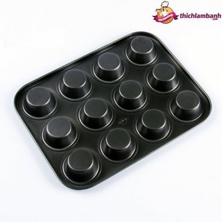 Khuôn cupcake 12  lỗ  đen
