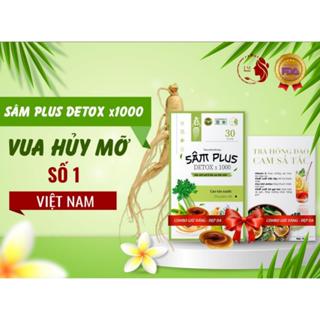 Kẹo giảm cân Sâm Plus Detox x1000, Combo Sâm Trà giảm mỡ bụng, đốt chất béo, thải độc tố, giảm béo