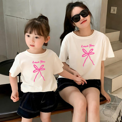 Áo đôi Loza mẹ và bé gái in hình hoạ tiết chất thun cotton co giãn 4 chiều mã G0177