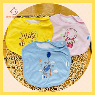 Túi 1 cái Yếm sơ sinh, yếm cài vai cotton màu nhạt Thái Hà Thịnh cho bé trai, bé gái- Chất vải cotton mềm, mịn