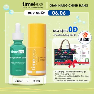 Combo Serum Timeless 20% Vitamin C 30ml & Serum Vitamin B5 HA Cấp Nước Phục Hồi Da