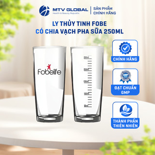 Ly thủy tinh fobelife cao cấp có chia vạch pha sữa dung tích 300ml