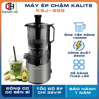 Máy ép chậm kalite ksj-868, ống tiếp rộng - động cơ khỏe 250w, hàng chính hãng