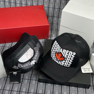 Mũ lưỡi trai, nón kết phối lưới DSQ đen in trắng thêu cao cấp nam nữ