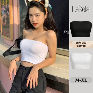 Áo quây cotton labela không đệm thun trơn, áo quây croptop nữ dáng ôm trơn không dây 210