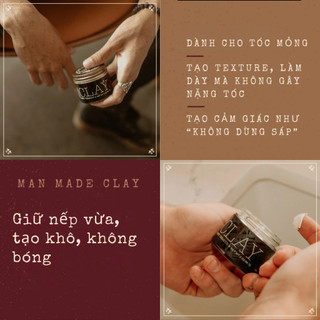 Sáp Vuốt Tóc 18.21 Man Made CLAY 56g