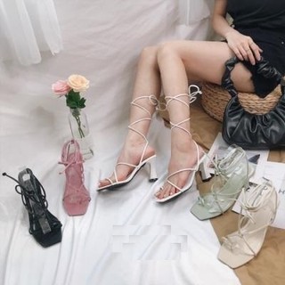 [ xả tồn ] GIÀY CAO GÓT XỎ NGÓN CỘT DÂY NỮ F0012 CG-0465 ifashion
