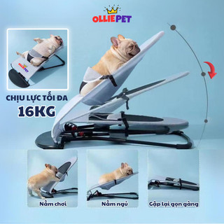 Giường ghế nằm bập bênh cho mèo chó cún - Võng tự đung đưa đa chế độ điều chỉnh độ cao cho thú cưng cao cấp