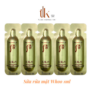 10 Gói sữa rửa mặt tái sinh da, chống lão hóa cao cấp Whoo Radiant Cleansing Foam 1ml