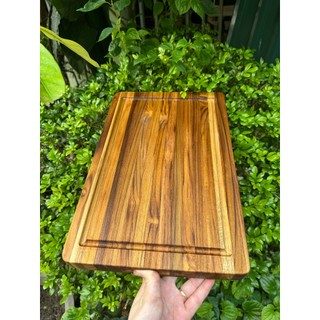 Thớt gỗ teak xuất khẩu âu 38x25x3.2 cm thái, chặt, trang trí món phong cách âu