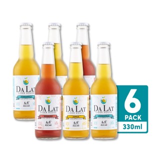 Nước táo lên men 3 vị táo thơm dâu hộp 6 chai 330ml