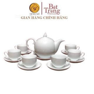 Bộ ấm chén uống trà dáng chóp lửa dung tích 650ml - Gốm sứ Bát Tràng