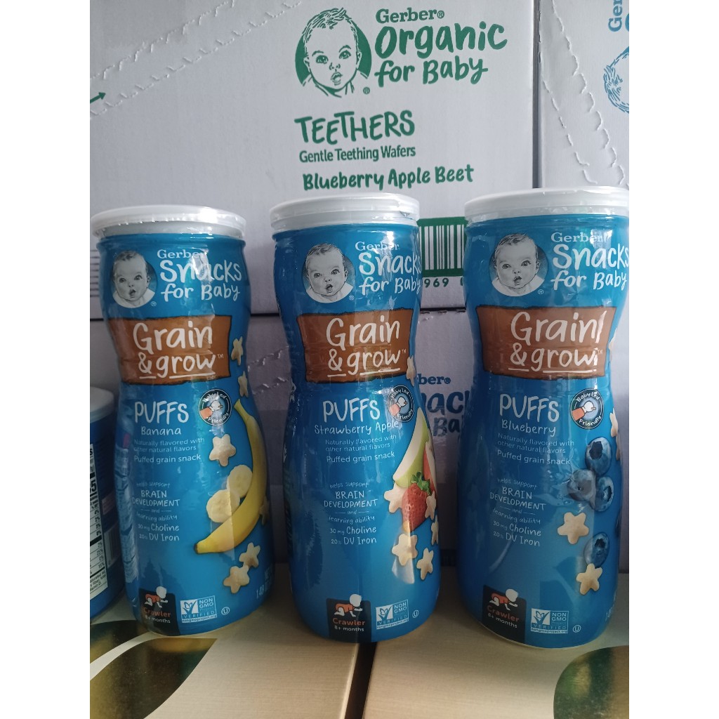 Bánh ăn dặm Nestle Gerber hộp giấy 48g - Lon & hũ nhựa 42g