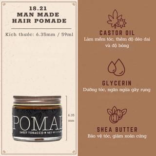 Sáp Vuốt Tóc 18.21 MAN MADE POMADE 56g