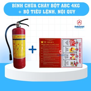 Bình cứu hỏa, Bình chữa chay bột ABC 4kg_MFZL4& bộ tiêu lệnh nội quy