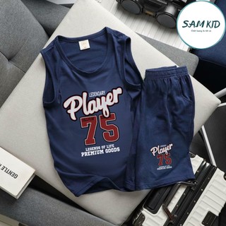 8-40kg Đồ bộ bé trai SAM kids quần áo bé trai ba lỗ quần đùi lửng PLAYER  có size đại mặc mát mùa hè