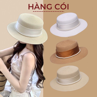 Nón cói đai lụa ngọc đi biển cao cấp-Hàng Cói