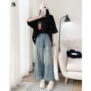 Quần jean nữ Twentyfive dài, gập gấu, 2 túi chéo 5843