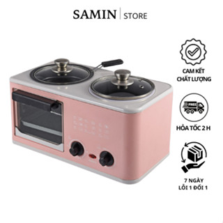 Máy Nướng Bánh Mì, Lò Nướng Bánh Đa Năng Mini 4 Trong 1/Nướng Nấu Hấp Chiên Xào