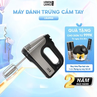 Máy đánh trứng Lebenlang LBL8908, trộn bột cầm tay 5 tốc độ, công suất lớn 400W, bảo hành 2 năm - hàng chính hãng