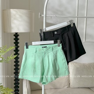 Quần Short Xếp Ly MIEU Quai Cài Nút Hoa - LA15