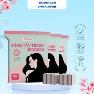 Bông tẩy trang 222 miếng Gumi chất liệu Cotton 100%