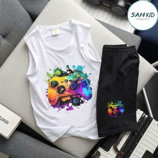 8-40kg Đồ bộ bé trai SAM kids quần áo bé trai ba lỗ quần đùi lửng có size đại mặc mát mùa hè