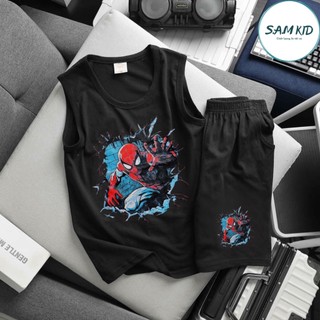 8-40kg Đồ bộ bé trai SAM kids quần áo bé trai ba lỗ quần đùi lửng có size đại mặc mát mùa hè