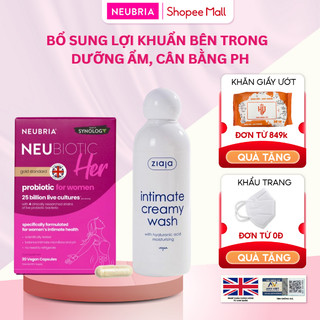 Combo men vi sinh phụ khoa và ddvs Intimate bổ sung lợi khuẩn bên trong và ddvs dưỡng ẩm bên ngoài ngăn ngừa nấm ngứa