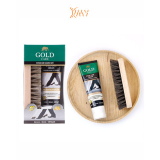 Bộ Đánh Giày Cao Cấp Goldcare Gồm Bàn Chải Lông Ngựa  Và Xi Đánh Giày Dạng Tuýp Kem - Hàng Thổ Nhĩ Kỳ