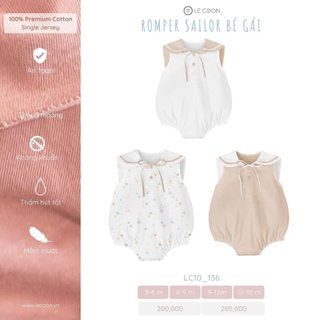 Le coon - Romper sailor bé gái sát nách cho bé 3-18M | Quần áo Le coon chính hãng