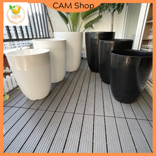 [Có đĩa]Chậu bom trồng hoa cây cảnh, chậu nhựa trồng cây cỡ lớn, chậu nhựa giả sứ,chậu nhựa trồng cây văn phòng