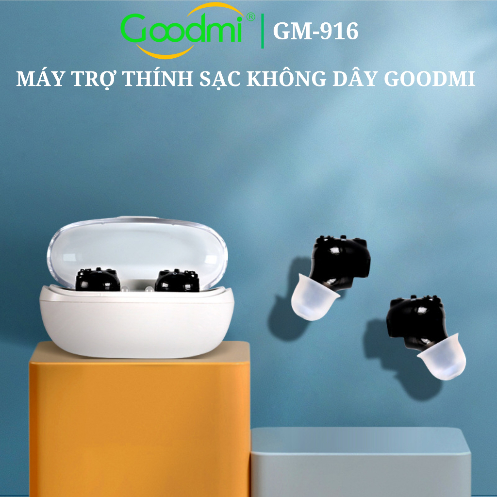 Máy Trợ Thính Không Dây Sạc Pin Nhét Tai GoodMi GM-916