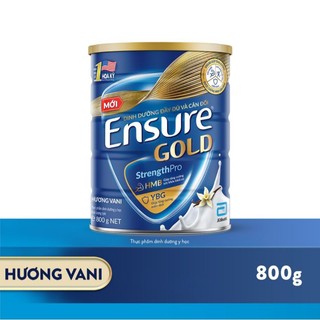 Lon sữa bột Ensure Gold hương vani/ vani ít ngọt HMB 800g
