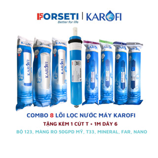 Trọn bộ Combo 8 lõi lọc nước Karofi chính hãng 12345678 - T33, Mineral, FarinFrared, Na