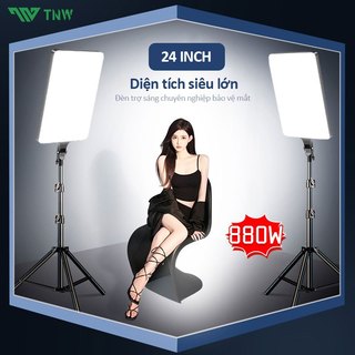 TNW 24 INCH Đèn LED studio,Có giá đỡ 2,1m,Để phát trực tiếp và quay phim,Với điều khiển từ xa