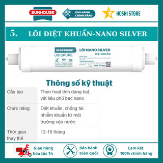 Lõi lọc nước số 5 sunhouse shrll5- lõi diệt khuẩn, khử mùi hôi, tạo khoáng, tạo vị ngọt