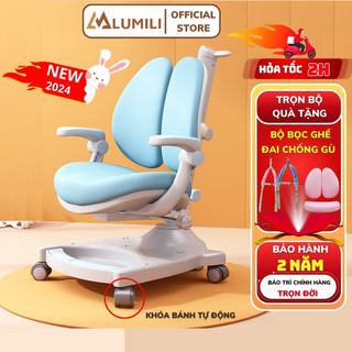 [Mới 2024] Ghế chống gù Lumili F4 ghế công thái học giúp con ngồi học có tư thế đúng bảo vệ cột sống
