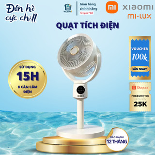 Quạt Tích Điện Mi-lux F188 Đối Lưu Không Khí, Pin 8000mAh, 4 Cấp Độ Gió, Tích Hợp Đèn Ngủ, bảo hành