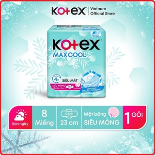 Băng Vệ Sinh Kotex MAXCOOL Siêu Mỏng Cánh 23cm ( 8 Miếng / gói )