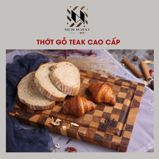  Thớt Kháng Khuẩn Thái Đồ Chín Hình Chữ Nhật Chất Liệu Gỗ Teak New M Way DÀI 35CM 