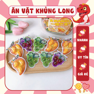 Kẹo dẻo trái cây 3D bóc vỏ vị xoài, nho xanh, nho tím (Vỉ 11g)
