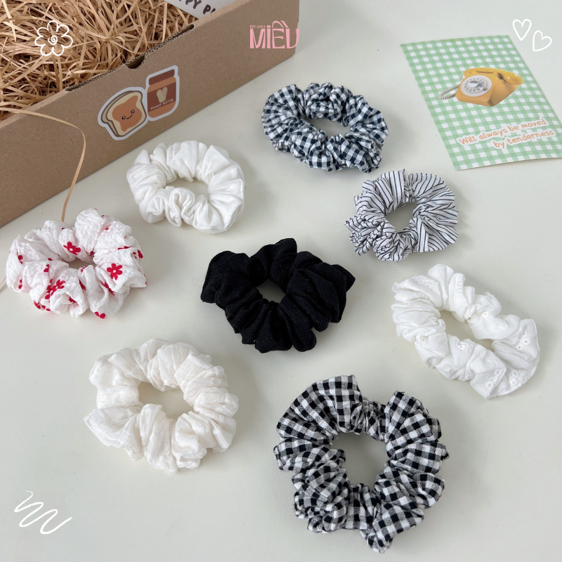 Quà tặng Dây buộc tóc scrunchies cột tóc dễ thương nữ tính