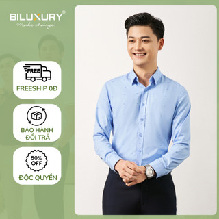 Áo Sơ Mi Dài Tay Từ Sợi Tre, Kháng Khuẩn, Bền Màu, Chống Nhăn 6SMDH006XNH Biluxury