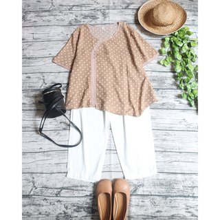 ÁO MORI CHẤM BI ĐÍNH CÚC GỖ