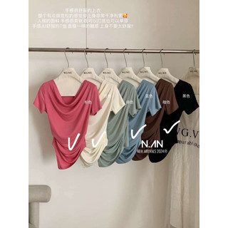 Áo phông basic cổ đổ vạt chéo hàng QC size SM